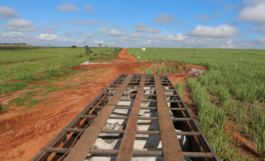 Estrada Boiadeira BR 487 Um convênio entre Itaipu Binacional, Departamento Nacional de Infraestrutura de Transportes (DNIT) e Governo do Paraná vai garantir a execução das obras no trecho paranaense da BR-487, mais conhecida como Estrada Boiadeira. O trecho de 47 km liga os municípios Icaraíma (Porto Camargo) e Umuarama (Serra dos Dourados), no Noroeste do Paraná, e deve estar pronto até início de 2022. 19/11/2020 - Foto: Geraldo Bubniak/AEN