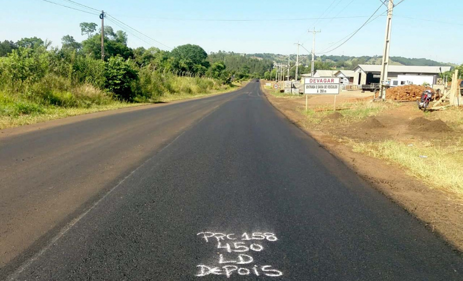 Rodovia do sudoeste recebe melhorias em trecho de 25,8 quilômetros.PRC-158. Foto:DER