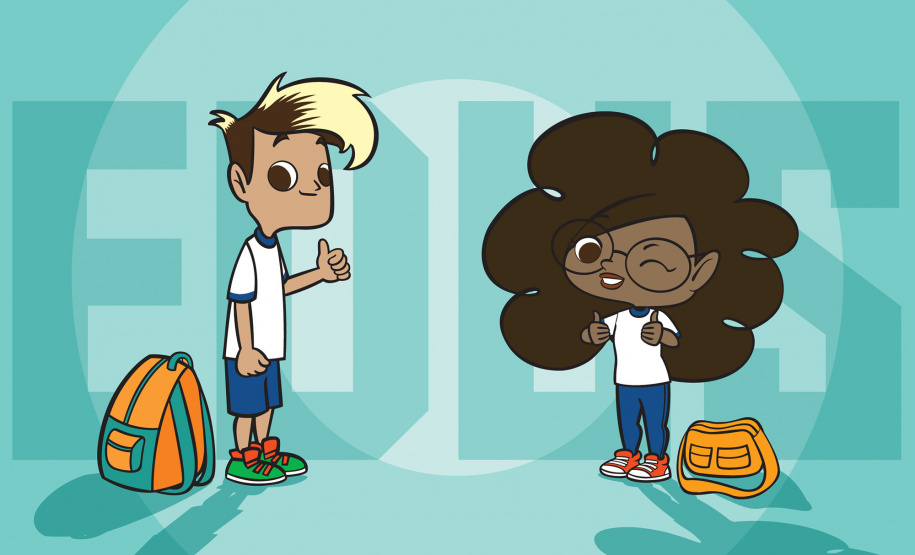 Educação ganha personagens Edu e Duda, que vão interagir com estudantes
.Imagem:SEED
