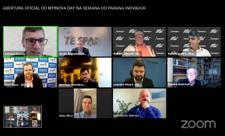 Anúncio foi feito pelo chefe da Casa Civil, Guto Silva, na abertura da Semana de Inovação do Paraná, que vai até sábado (12). Quatro grandes eventos, totalmente online e gratuitos, serão realizados nesses seis dias.  
Imagem: Reprodução Youtube