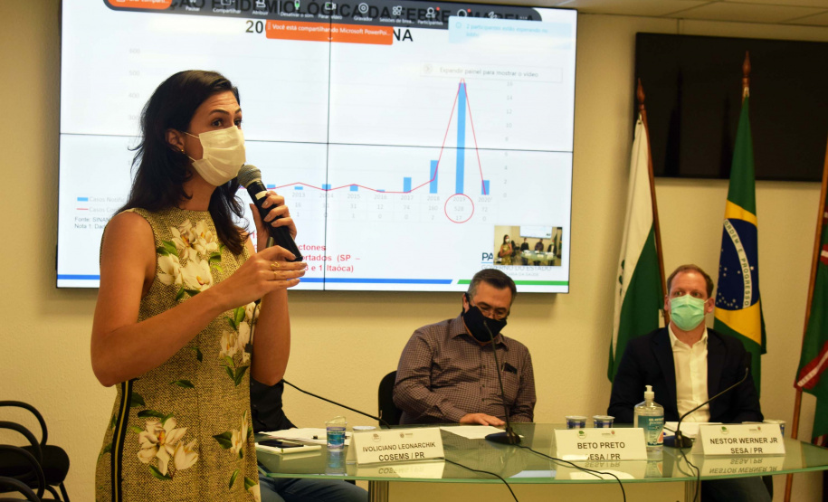 A última reunião ordinária do ano da Comissão Intergestores Bipartite do Paraná (CIB) realizada nesta quarta-feira (9), por meio de videoconferência, definiu pela atenção redobrada em relação à Covid-19 por parte do Estado e municípios no período das festas de final de ano.Foto: Mônica Candéo Iurk