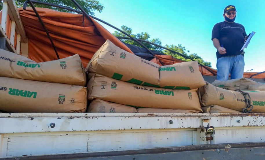 Pequenos agricultores de Rio Bonito do Iguaçu receberam nesta sexta-feira (11) 10.460 quilos de sementes de milho e feijão. Foram beneficiados produtores das comunidades Nova Aliança, Alto Água Morna e Alto Alegre.
Foto: SEAB