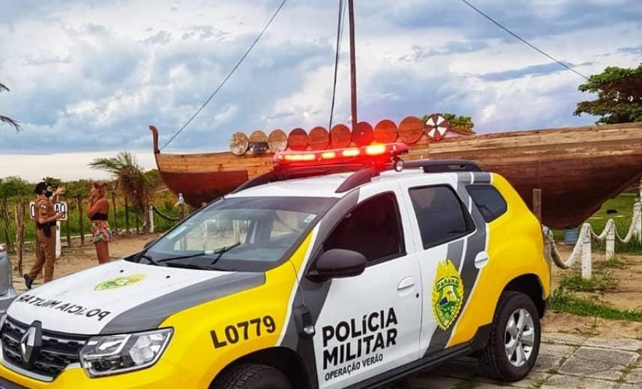 A estratégia de presença ostensiva e maciça da Polícia Militar nas ruas resultou na redução dos principais índices criminais durante os 15 primeiros dias do Verão Consciente 2020/2021 no Litoral.   -  Foto: Divulgação PMPR