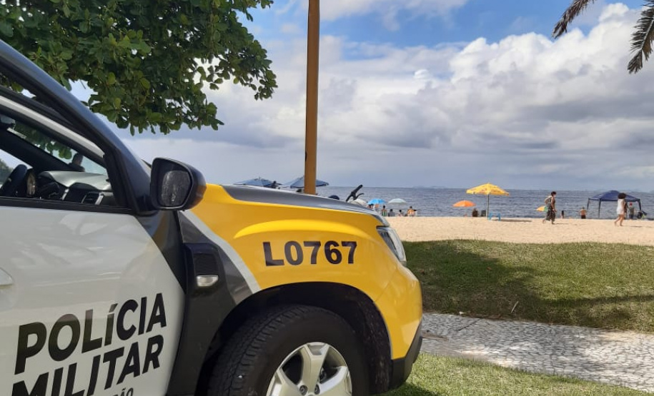 A estratégia de presença ostensiva e maciça da Polícia Militar nas ruas resultou na redução dos principais índices criminais durante os 15 primeiros dias do Verão Consciente 2020/2021 no Litoral.   -  Foto: Divulgação PMPR