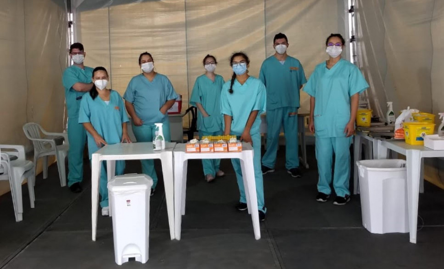 Sesa instala segundo posto de coleta para exame Cov id-19 em sistema drive-thru. Foto:SESA