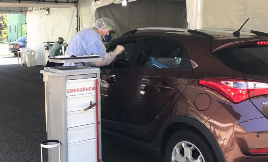 Sesa instala segundo posto de coleta para exame Cov id-19 em sistema drive-thru. Foto:SESA
