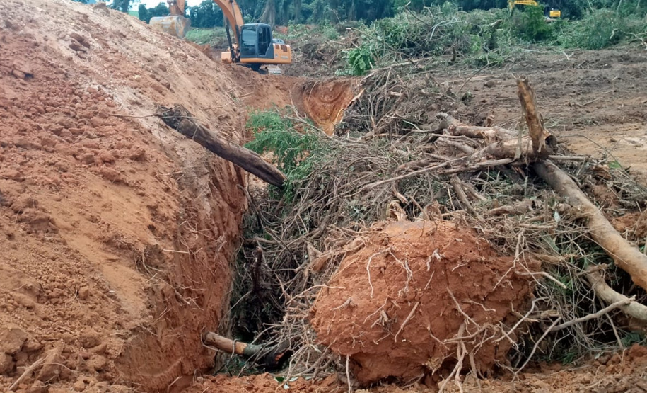 Uma fiscalização do Batalhão de Polícia Ambiental-Força Verde (BPAmb-FV) e do Instituto Água e Terra (IAT), órgão vinculado à Secretaria do Desenvolvimento Sustentável e Turismo (Sedest), flagrou a destruição de vegetação nativa no município de São José da Boa Vista, no Norte do Estado, no sábado (09). A ação resultou na prisão de nove pessoas, apreensão de seis máquinas e um total de R$ 252 mil em multas. - Foto: Divulgação SEDEST/IAT