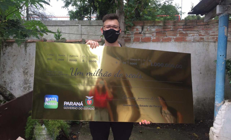 Curitibano Rafael S, ganhador do prêmio do Nota Paraná - Curitiba, 13/01/2021 - Foto: Divulgação SEFA