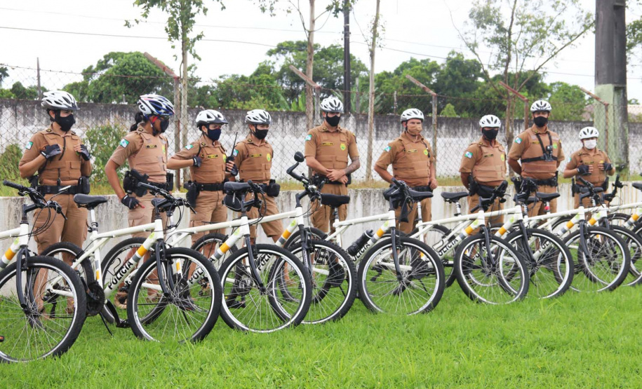 Policiais militares passam por capacitação de ciclopatrulhamento no Litoral
. Foto:PMPR