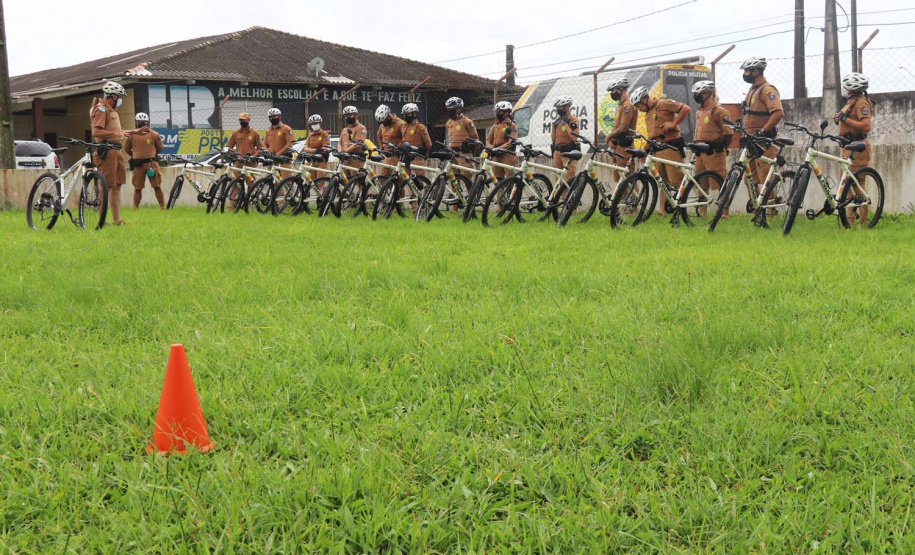 Policiais militares passam por capacitação de ciclopatrulhamento no Litoral
. Foto:PMPR