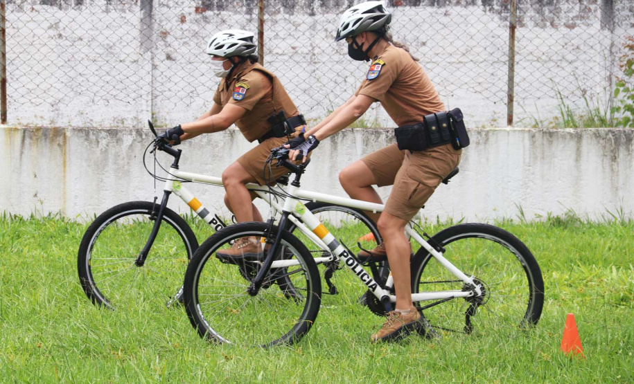 Policiais militares passam por capacitação de ciclopatrulhamento no Litoral
. Foto:PMPR