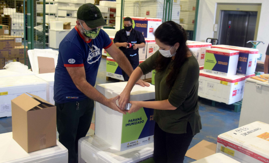 Agilidade das equipes da Saúde garante entrega a todos os municípios do Paraná.
Foto: Américo Antonio/SESA
19.01.2021