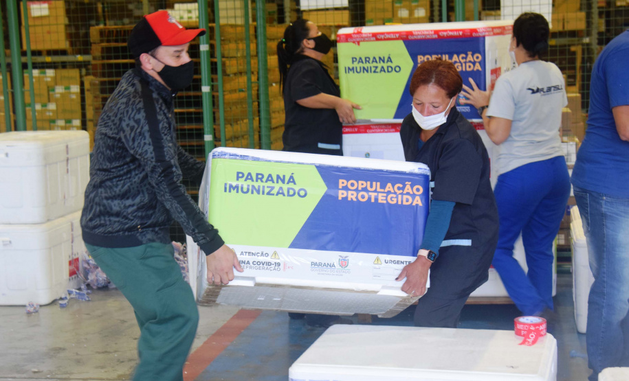 Agilidade das equipes da Saúde garante entrega a todos os municípios do Paraná.
Foto: Américo Antonio/SESA
19.01.2021