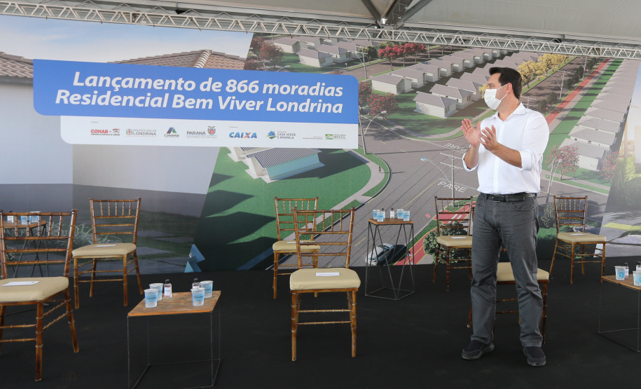 O governador Carlos Massa Ratinho Junior participou nesta segunda-feira (25) do lançamento de 866 novas moradias populares em Londrina, na região Norte. Londrina, 25/01/2021 - Foto: Geraldo Bubniak/AEN
