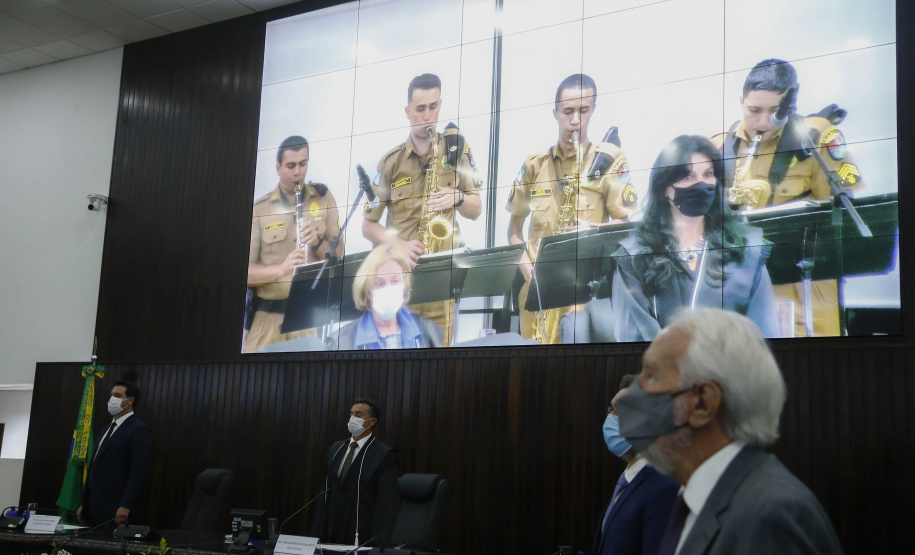 Governador Carlos Massa participa da  cerimônia de posse da nova cúpula diretiva do Tribunal de Justiça do Paraná (TJ-PR) para o biênio 2021/2022. Foto: Jonathan Campos/AEN