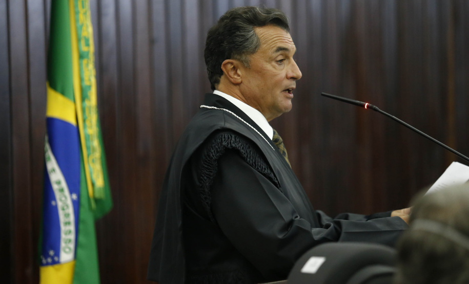 Governador Carlos Massa participa da  cerimônia de posse da nova cúpula diretiva do Tribunal de Justiça do Paraná (TJ-PR) para o biênio 2021/2022. Foto: Jonathan Campos/AEN