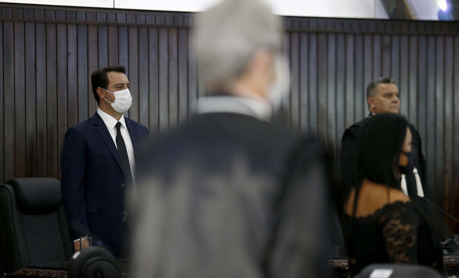 Governador Carlos Massa participa da  cerimônia de posse da nova cúpula diretiva do Tribunal de Justiça do Paraná (TJ-PR) para o biênio 2021/2022. Foto: Jonathan Campos/AEN