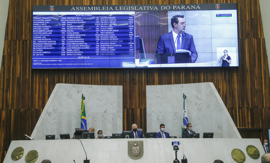 Governador Carlos Massa Ratinho Junior na Assembleia Legislativa do Estado do Paraná  -  Curitiba, 02/02/2021  -  Foto: Jonathan Campos/AEN