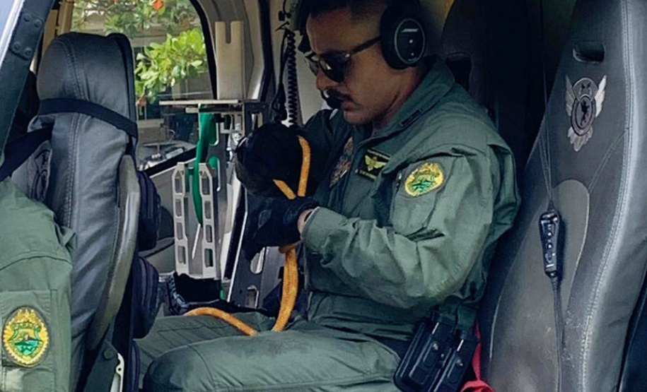 Em 45 dias de atuação no Litoral, na temporada Verão Consciente, o Batalhão de Polícia Militar de Operações Aéreas (BPMOA) realizou mais de 100 missões e o atendimento de 39 vítimas. - Foto: Divulgação BPMOA/SESP