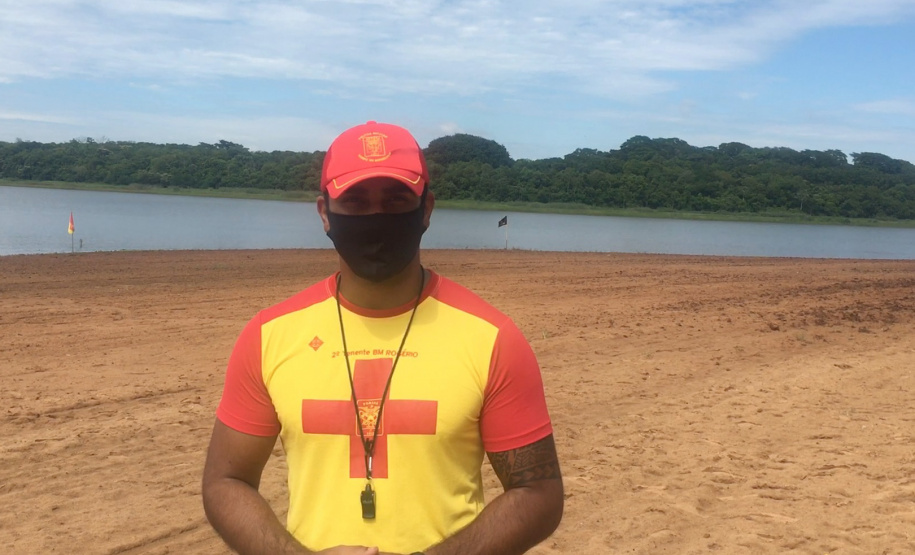 PM e Bombeiros reforçam a prevenção nas prainhas de água doce da Costa Oeste durante Verão Consciente  -  Curitiba, 05/02/2021  -  Foto: Divulgação SESP PR