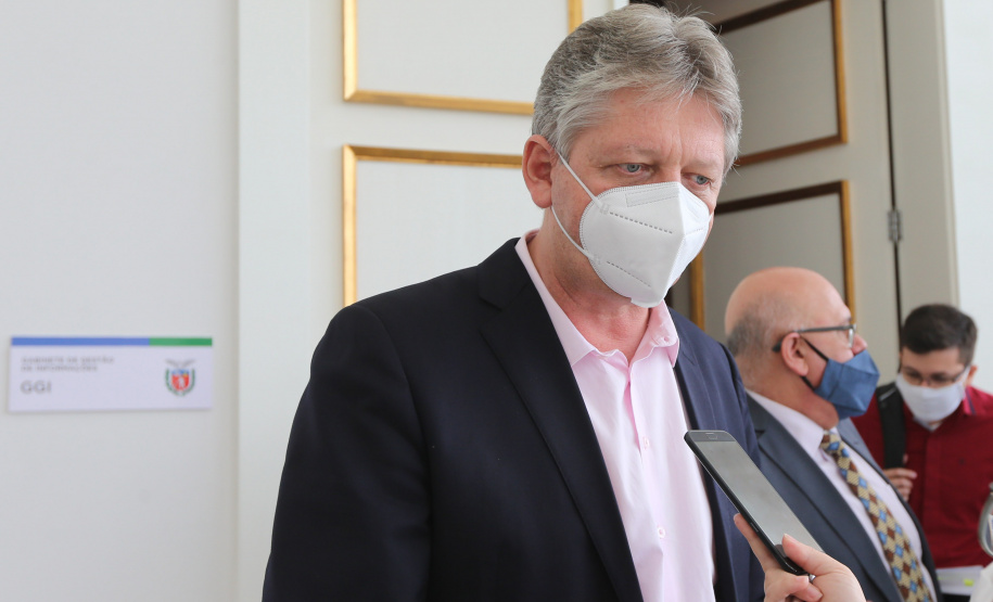 Ferroeste O governador Carlos Massa Ratinho Junior participa nesta segunda-feira (8), de reuniao sobre o projeto da Nova Ferroeste. Curitiba, 08/02/2021. Foto: Geraldo Bubniak/AEN