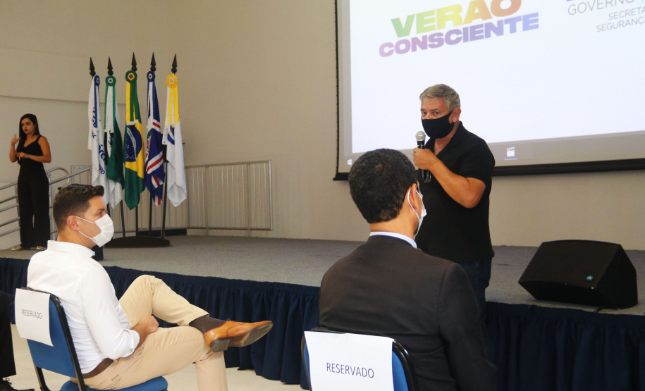 O Coordenador Estadual do Verão Consciente 2020/2021 e secretário da Segurança Pública do Paraná, coronel Romulo Marinho Soares, apresentou ao secretário da Casa Civil, Guto Silva, prefeitos do litoral e deputados estaduais, o balanço de atividades das instituições que fazem parte das ações do Estado no litoral e outras Costas do Paraná, nesta temporada. - Matinhos 10/02/2021  -  Foto:  Divulgação SESP-PR