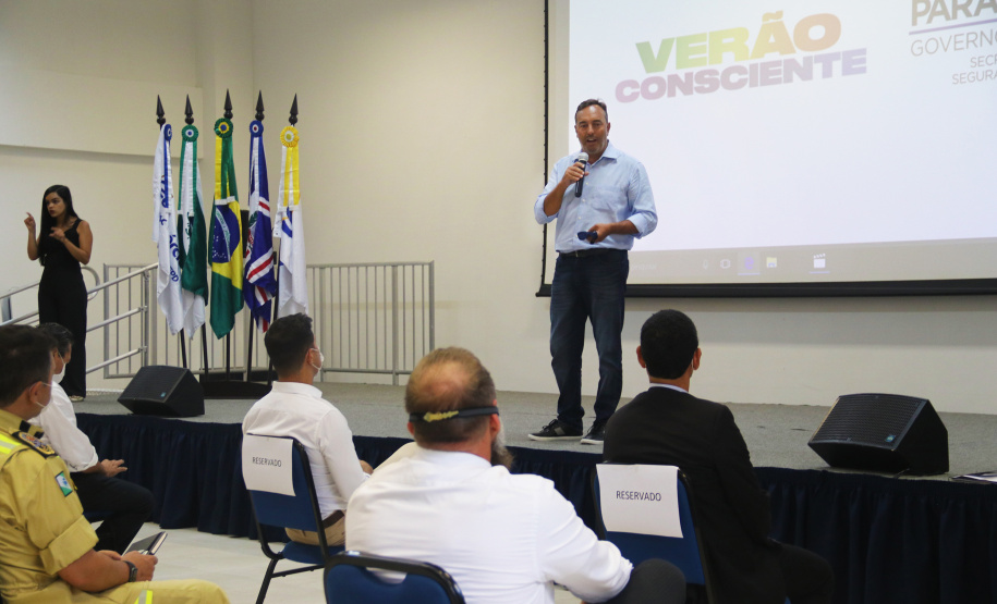 O Coordenador Estadual do Verão Consciente 2020/2021 e secretário da Segurança Pública do Paraná, coronel Romulo Marinho Soares, apresentou ao secretário da Casa Civil, Guto Silva, prefeitos do litoral e deputados estaduais, o balanço de atividades das instituições que fazem parte das ações do Estado no litoral e outras Costas do Paraná, nesta temporada. - Matinhos 10/02/2021  -  Foto:  Divulgação SESP-PR