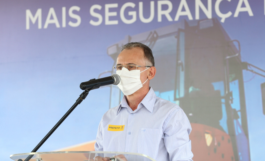 O governador Carlos Massa Ratinho Junior participa nesta quinta-feira (11) da entrega da primeira parte da duplicação da PR-323 entre Doutor Camargo e Paiçandu, na região Noroeste.  Na foto, o Prefeitoi de Paicandu, Ismael Batista em pronunciamento. 11/02/2021 - Foto: Geraldo Bubniak/AEN