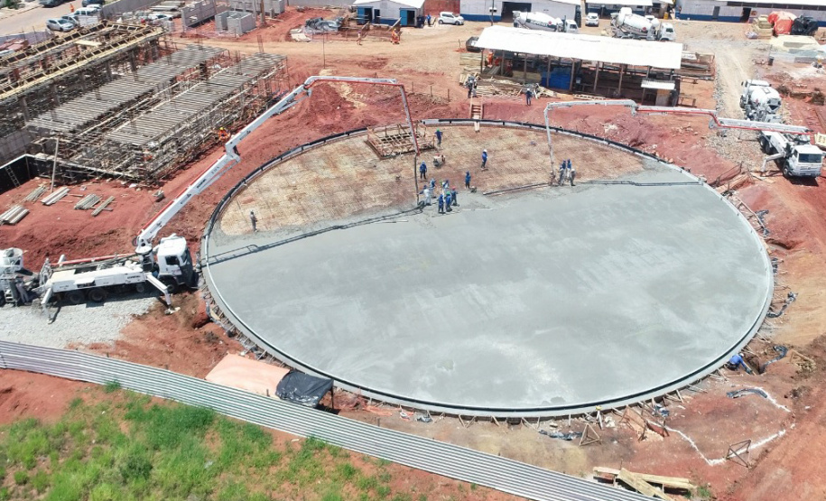 Obra de construção do reservatório de água no Sítio Cercado  -  Curitiba, 15/02/2021  -  Foto: Divulgação Sanepar