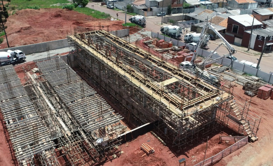 Obra de construção do reservatório de água no Sítio Cercado  -  Curitiba, 15/02/2021  -  Foto: Divulgação Sanepar