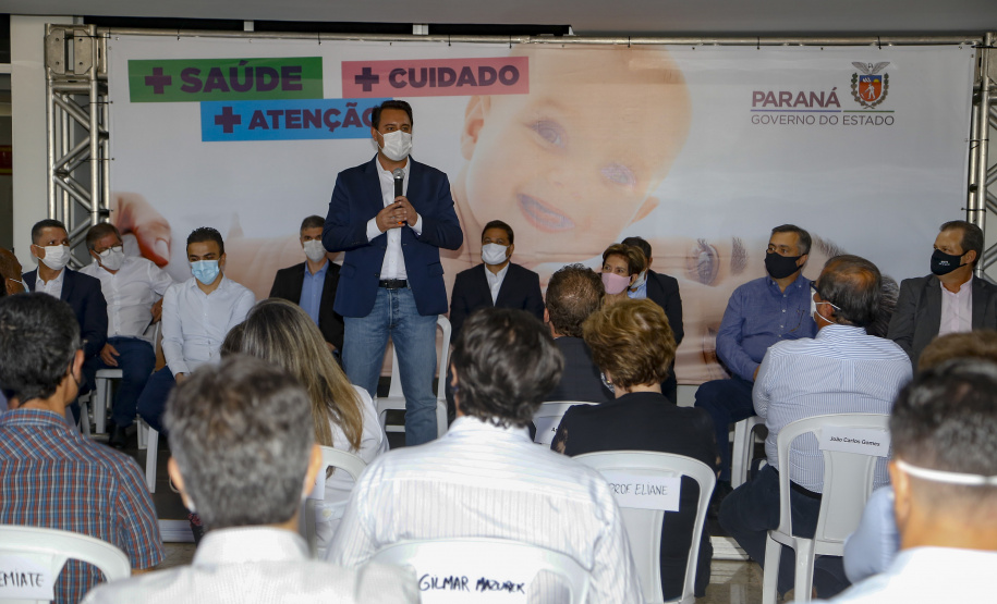 O governador Carlos Massa Ratinho participou nesta segunda-feira (22) da cerimônia de entrega da ampliação de nova ala  do Hospital Universitário de Ponta Grossa.  -  Ponta Grossa, 22/02/20221  -  Foto: Gilson Abreu/AEN