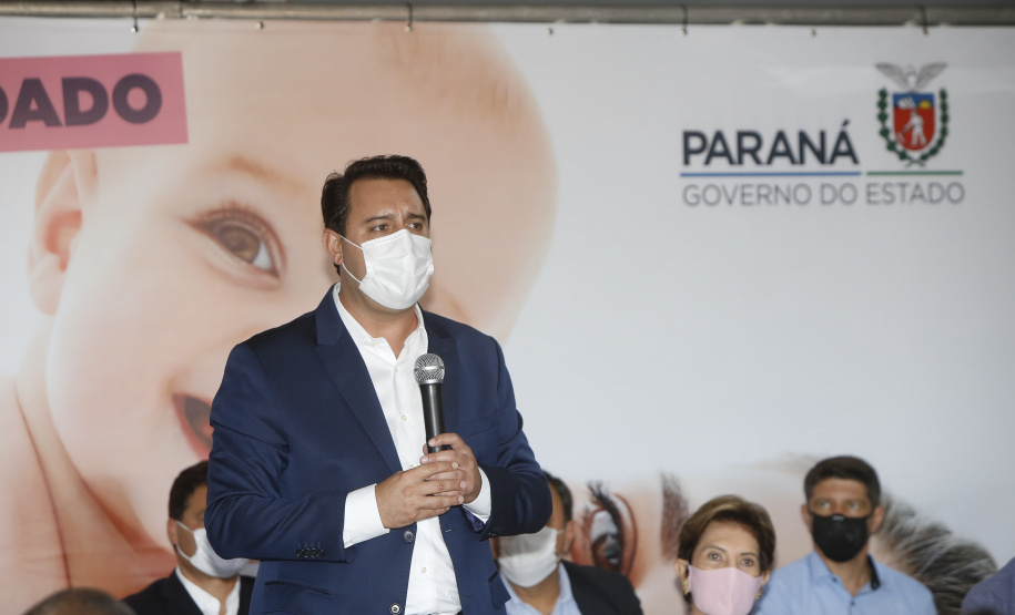 O governador Carlos Massa Ratinho participou nesta segunda-feira (22) da cerimônia de entrega da ampliação de nova ala  do Hospital Universitário de Ponta Grossa.  -  Ponta Grossa, 22/02/20221  -  Foto: Gilson Abreu/AEN