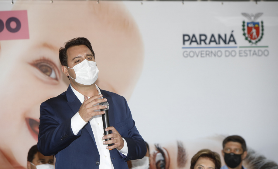 O governador Carlos Massa Ratinho participou nesta segunda-feira (22) da cerimônia de entrega da ampliação de nova ala  do Hospital Universitário de Ponta Grossa.  -  Ponta Grossa, 22/02/20221  -  Foto: Gilson Abreu/AEN