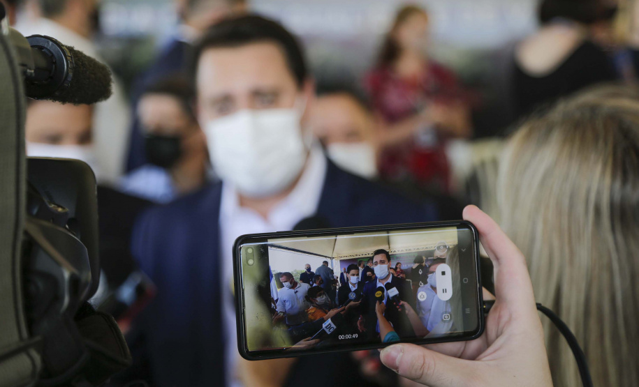 O governador Carlos Massa Ratinho Junior autorizou nesta segunda-feira (22) a ordem de serviço para a construção de um Condomínio do Idoso em Ponta Grossa, nos Campos Gerais.  -  Ponta Grossa, 22/02/2021  -  Foto: Jonathan Campos/AEN