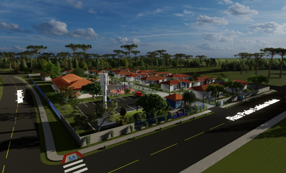 O governador Carlos Massa Ratinho Junior assinou nesta segunda-feira (22) a ordem de serviço para a construção de um Condomínio do Idoso em Ponta Grossa, nos Campos Gerais. O empreendimento será composto por 40 moradias destinadas a pessoas com 60 anos ou mais, que poderão usufruir de um amplo espaço com estrutura de saúde, lazer e acompanhamento social pagando apenas um aluguel social. - Foto/Arte: Divulgação Cohapar