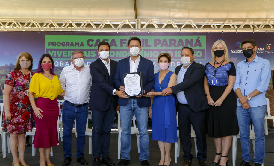 O governador Carlos Massa Ratinho Junior autorizou nesta segunda-feira (22) a ordem de serviço para a construção de um Condomínio do Idoso em Ponta Grossa, nos Campos Gerais. - Ponta Grossa, 22/02/2021  -  Foto: Gilson Abreu/AEN