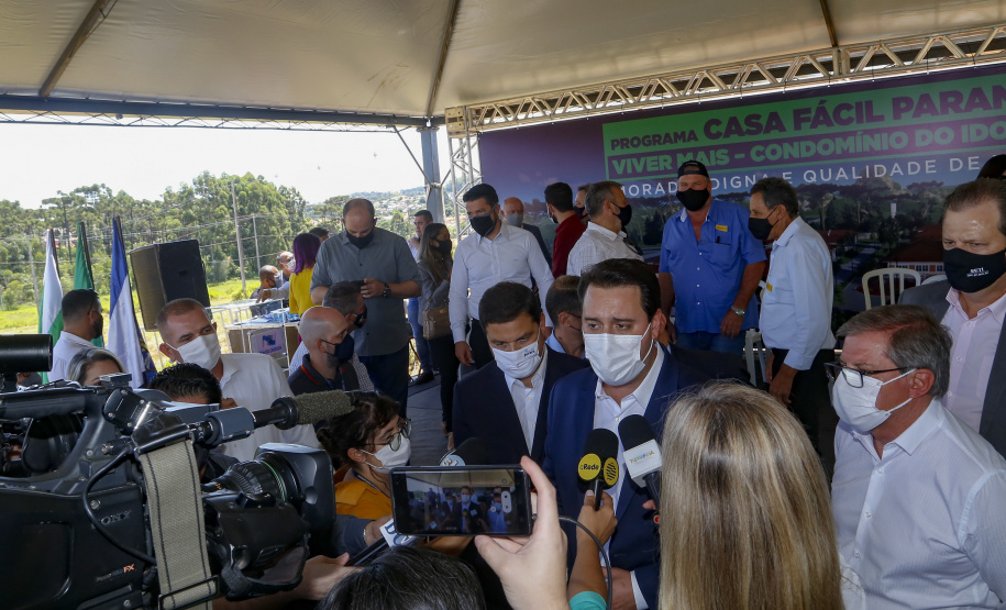 O governador Carlos Massa Ratinho Junior autorizou nesta segunda-feira (22) a ordem de serviço para a construção de um Condomínio do Idoso em Ponta Grossa, nos Campos Gerais. - Ponta Grossa, 22/02/2021  -  Foto: Gilson Abreu/AEN