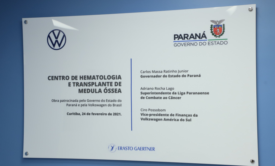 O Governo do Estado colaborou com uma nova ampliação do complexo Erasto Gaertner, em Curitiba. O hospital, referência nacional no atendimento oncológico, inaugurou nesta quarta-feira (24) o Centro de Hematologia e Transplante de Medula Óssea. - Curitiba, 24/02/2021 - Foto: José Fernando Ogura/AEN
