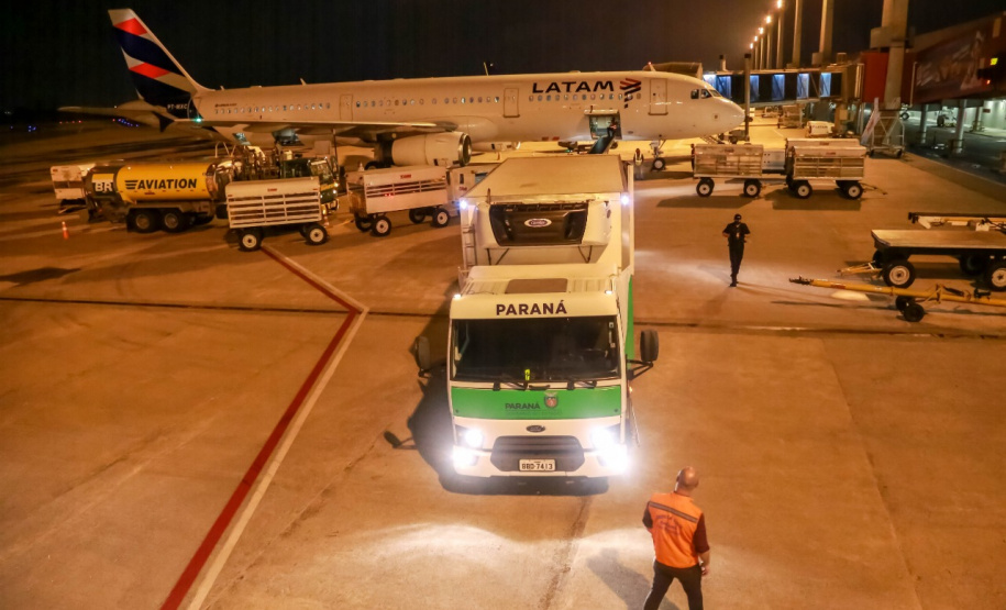 A Secretaria de Estado da Saúde recebeu na noite desta quarta-feira (24) uma remessa com 64.800 doses da vacina CoronaVac/Instituto Butantan  Foto: Valdelino Pontes