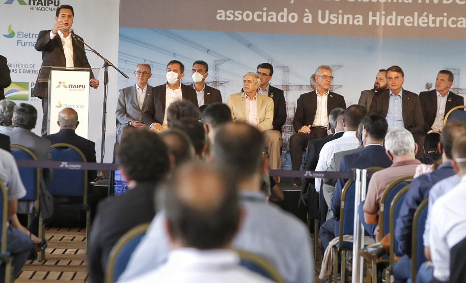 Governador Carlos Massa Ratinho Junior e presidente Jair Bolsonaro participam do evento de lançamento da revitalização do sistema elétrico de alta tensão de Furnas.   -  Foz do Iguaçu, 25/02/2021  - Foto Gilson Abreu/AEN