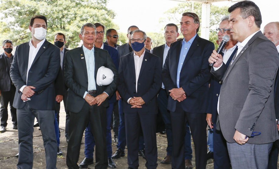 Governador Carlos Massa Ratinho Junior e presidente Jair Bolsonaro participam do evento de lançamento da revitalização do sistema elétrico de alta tensão de Furnas.   -  Foz do Iguaçu, 25/02/2021  - Foto: Jonathan Campos/AEN