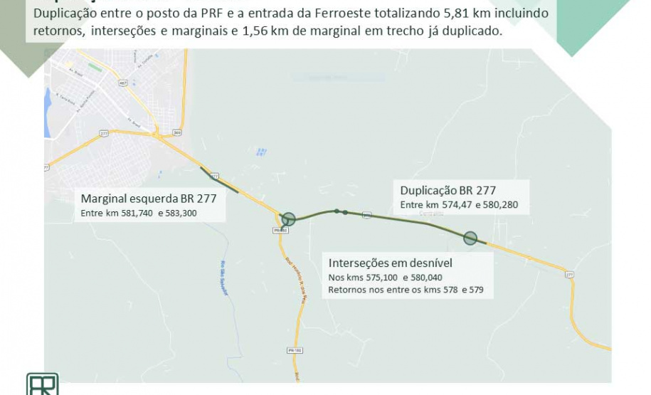 DER/PR está licitando duplicação da rodovia, pavimentação de via marginal, e implantação de  dois viadutos. Recursos são do convênio com a Itaipu Binacional. Foto: DER
