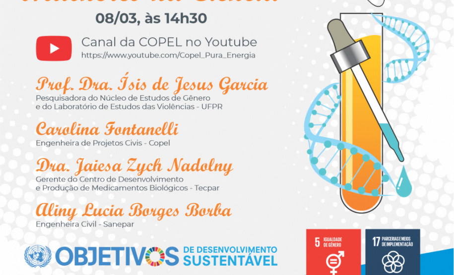 Evento online debate participação das mulheres na ciência - Foto: Divulgação Copel