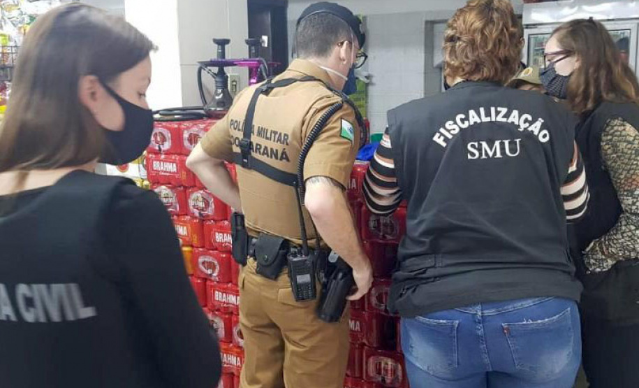 Em seis dias, mais de 3,5 mil estabelecimentos são fiscalizados e 281 presas no Paraná. Curitiba, 05/03/2021 - Foto: Divulgação SESP-PR