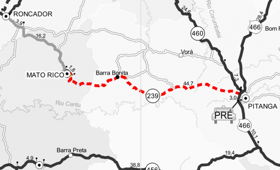 A obra de pavimentação da rodovia PR-239, no trecho que liga os municípios de Pitanga e Mato Rico, na região Central, está sendo retomada pelo Departamento de Estradas de Rodagem do Paraná (DER/PR). A Ordem de Serviços para reinício dos trabalhos foi assinada na última semana de fevereiro. - Curitiba, 05/03/2021 - Foto: Divulgação DER