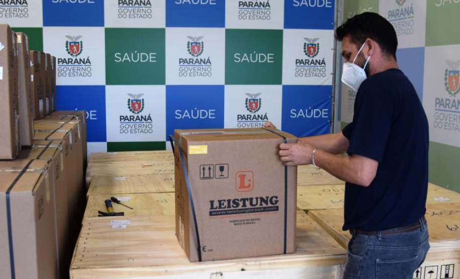 Sesa recebe 37 ventiladores doados pelo Sistema Ocepar. Foto: Américo Antonio/SESA