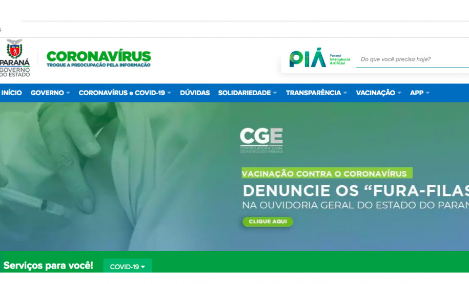 Site da Covid-19 registra mais de 3 milhões de visualizações. Campanha já teve 1,5 milhão de usuários únicos e 3 milhões de visualizações, fortalecendo a transparência do Governo do Estado sobre os dados da pandemia. Ele foi criado três dias após a confirmação dos primeiros casos de Covid-19 no Paraná, em 15 de março, e completará um ano nesta segunda. - Curitiba, 12/03/2021 - Foto: AEN