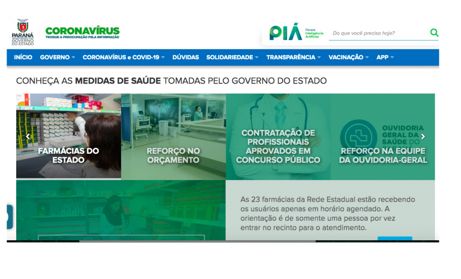 Site da Covid-19 registra mais de 3 milhões de visualizações. Campanha já teve 1,5 milhão de usuários únicos e 3 milhões de visualizações, fortalecendo a transparência do Governo do Estado sobre os dados da pandemia. Ele foi criado três dias após a confirmação dos primeiros casos de Covid-19 no Paraná, em 15 de março, e completará um ano nesta segunda. - Curitiba, 12/03/2021 - Foto: AEN