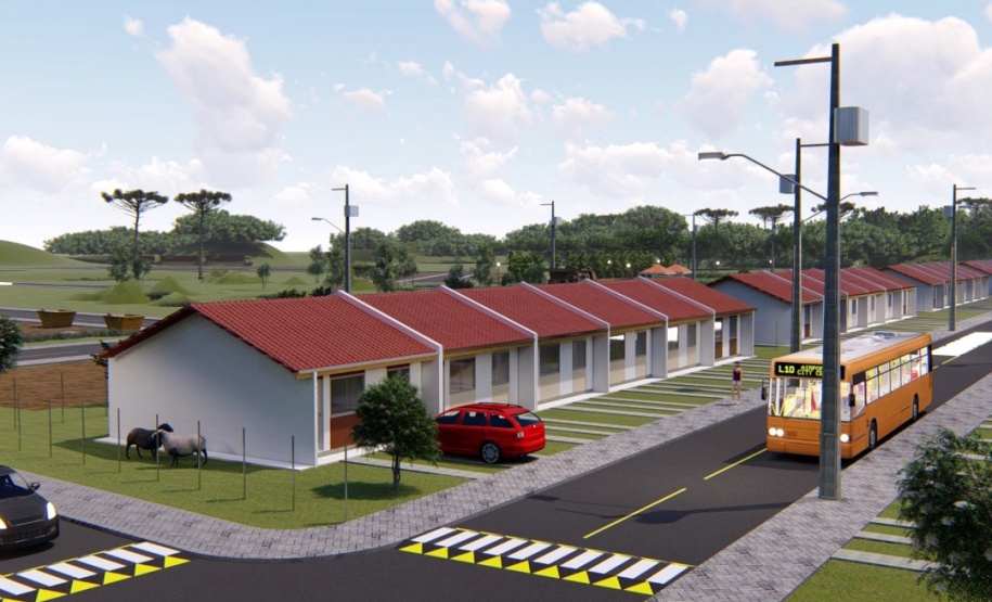 Famílias que estão em busca de adquirir uma casa própria na Lapa têm o fim desta quarta-feira (17) para participar do processo de seleção das primeiras 118 unidades do Residencial Parque dos Tropeiros. A seleção será realizada com famílias com renda mensal a partir de R$ 1.700, que devem se inscrever pelo site da Cohapar: cohapar.pr.gov.br/cadastro. (Imagem: Cohapar)