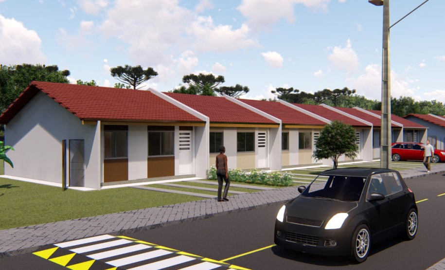 Famílias que estão em busca de adquirir uma casa própria na Lapa têm o fim desta quarta-feira (17) para participar do processo de seleção das primeiras 118 unidades do Residencial Parque dos Tropeiros. A seleção será realizada com famílias com renda mensal a partir de R$ 1.700, que devem se inscrever pelo site da Cohapar: cohapar.pr.gov.br/cadastro. (Imagem: Cohapar)